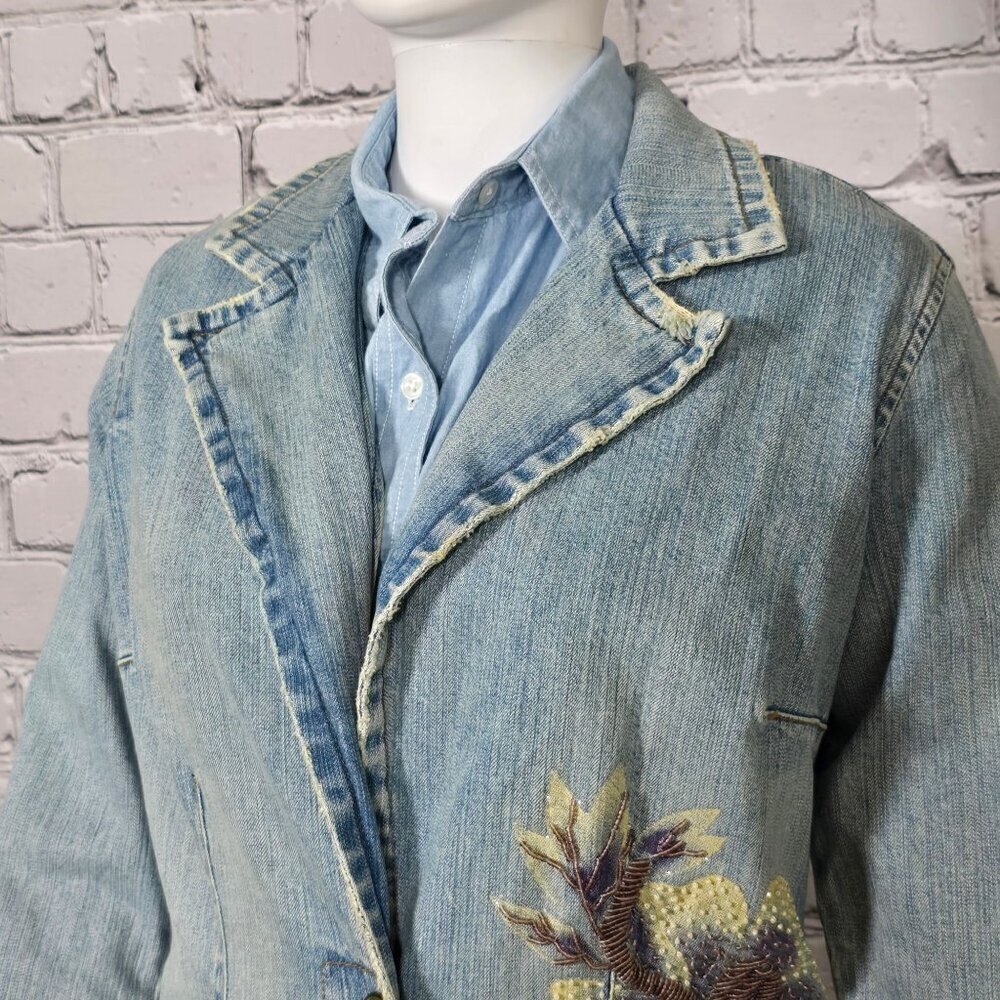 Z.Cavaricci Beaded and Sequin Jean Blazer, Women's Medium